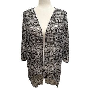 Black and White High Low Cover Up Size L